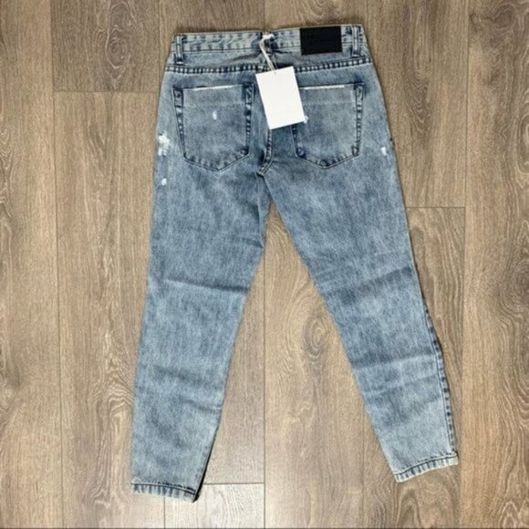One Teaspoon Freebirds Skinny Jeans Distressed Light wash Denim Ankle Zip - Picture 15 of 16